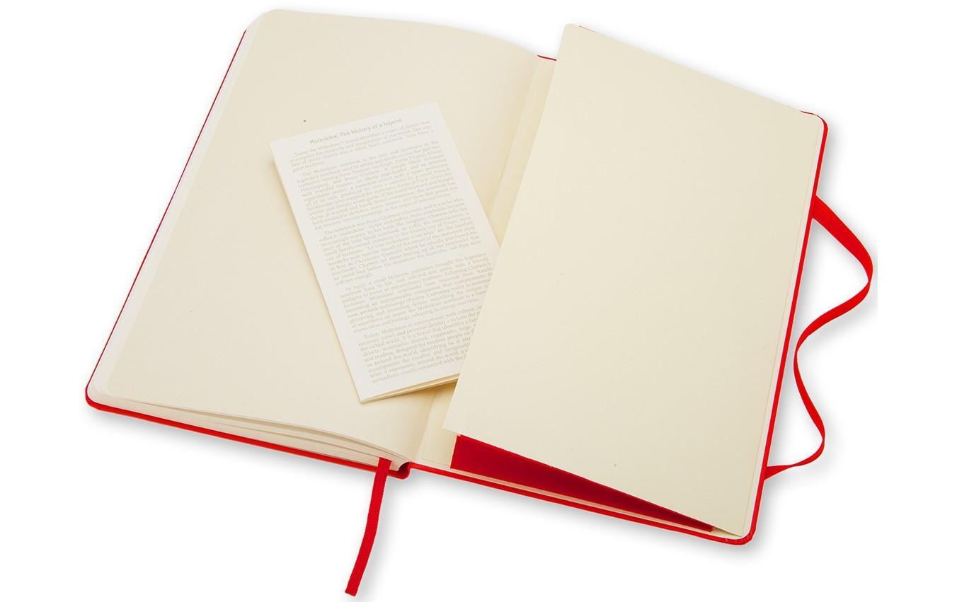 Moleskine Notizbuch – 130 × 210 mm – 240 Blatt – 70 g/m² – Hardcover, Gummiband, Einstecktasche, rot, FSC