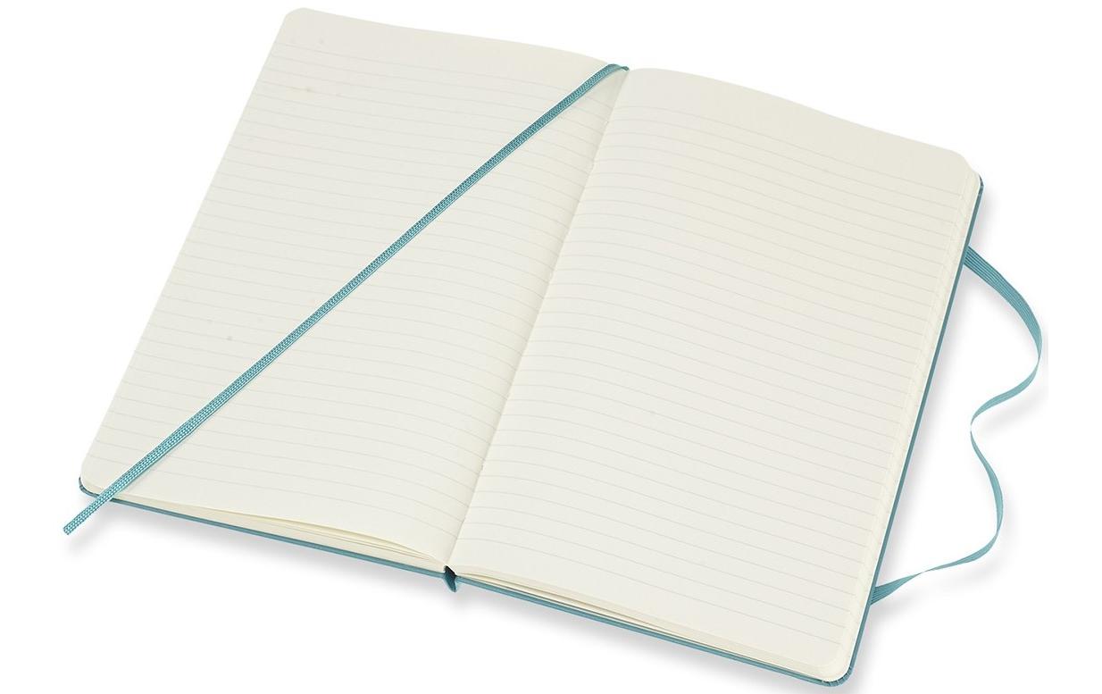 Moleskine Notizbuch – 130 × 210 mm – liniert – 70 g/m² – Hardcover, Gummiband, Einstecktasche – blau – FSC