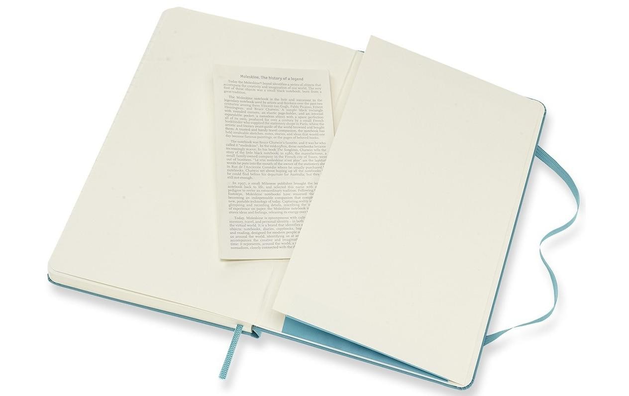 Moleskine Notizbuch – 130 × 210 mm – liniert – 70 g/m² – Hardcover, Gummiband, Einstecktasche – blau – FSC