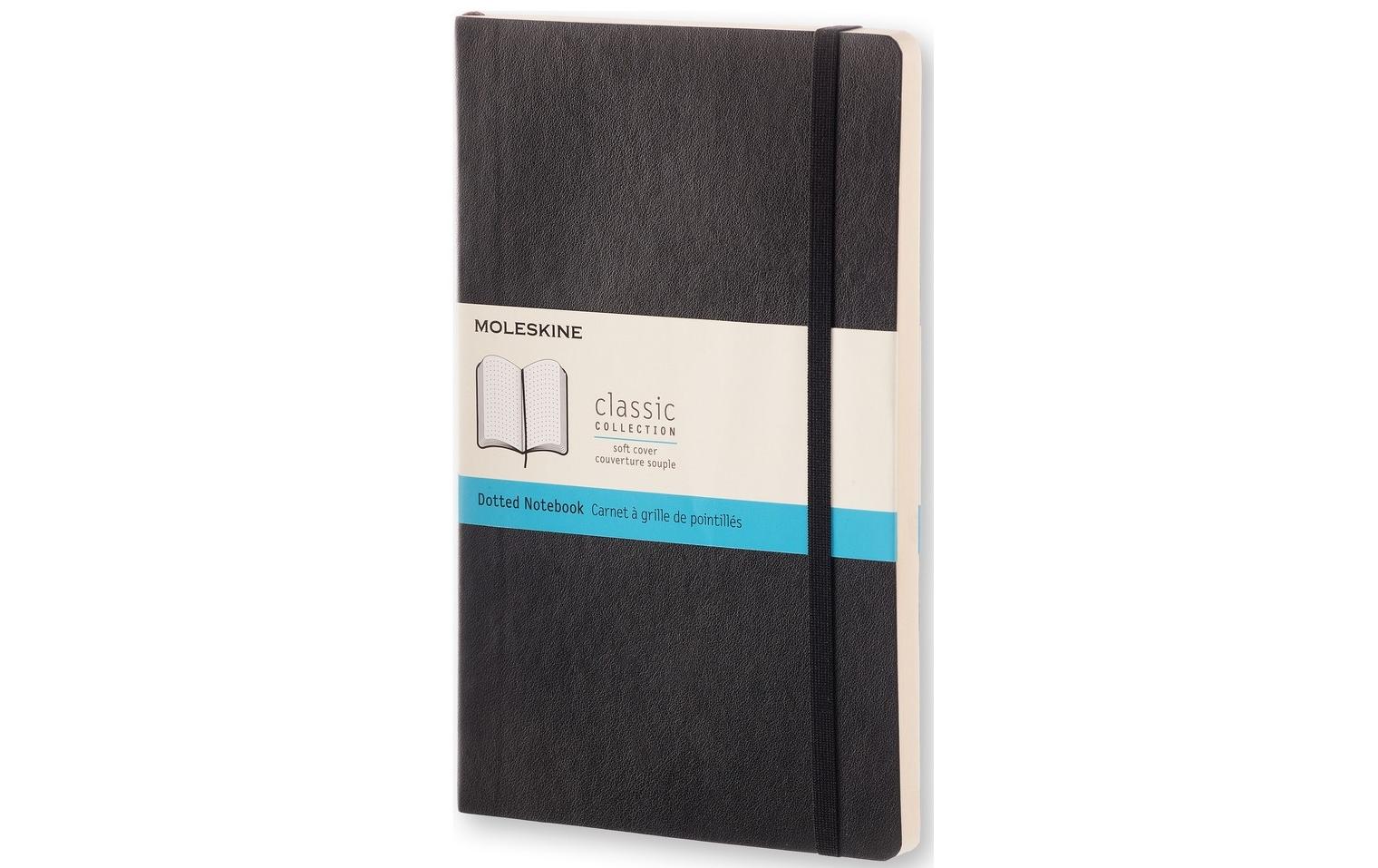 Moleskine Notizbuch, A5, punktkariert, Fadenheftung, Softcover, 192 Seiten, 70 g/m² – schwarz
