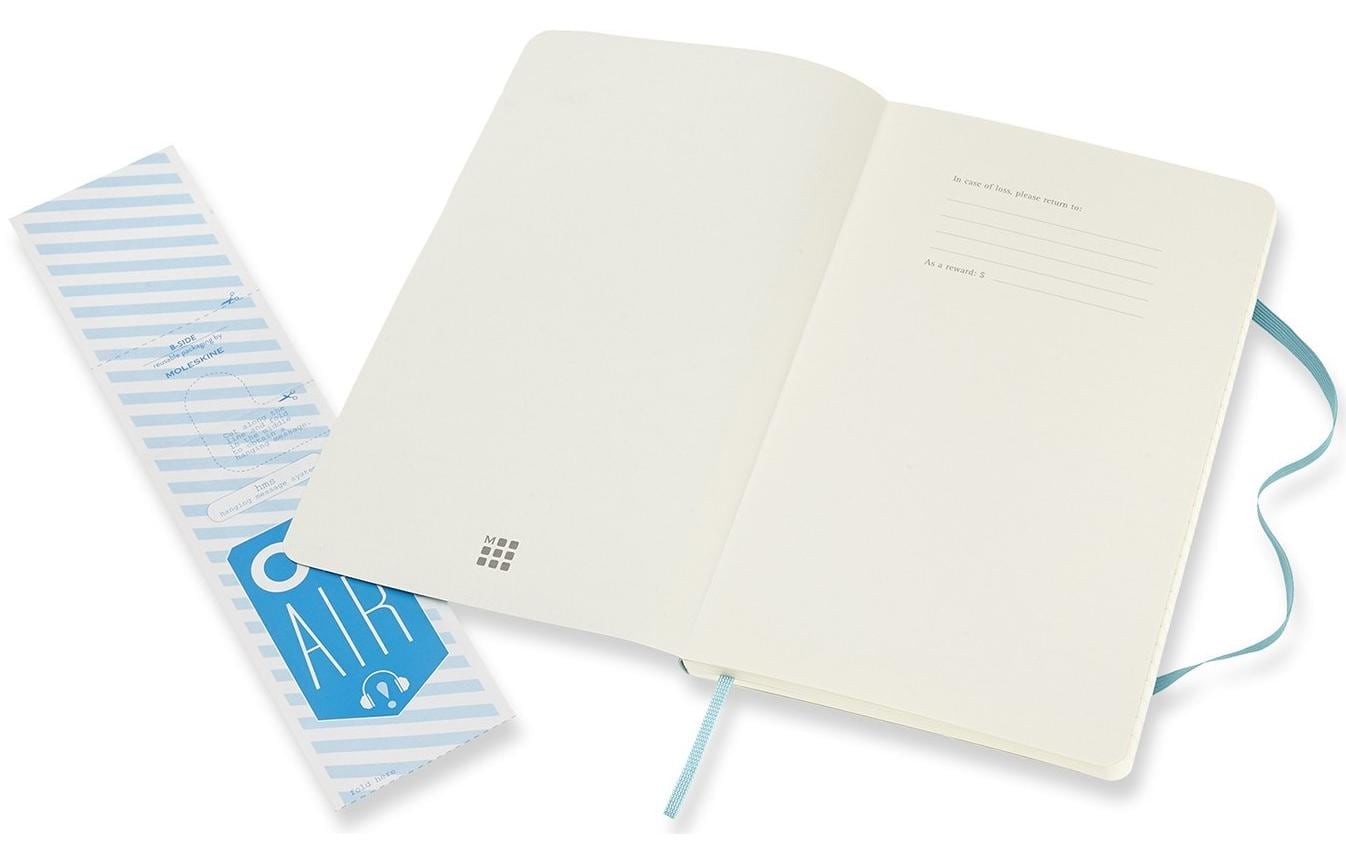 Moleskine Notizbuch – A5 – 192 Seiten – 70 g/m² – Softcover, Gummiband, Einstecktasche, Hellblau, FSC
