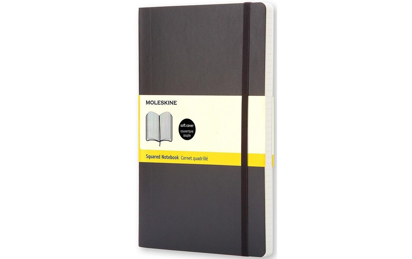 Moleskine Notizbuch A6, kariert, Fadenheftung, Softcover, 192 Seiten, 70 g/m² – schwarz