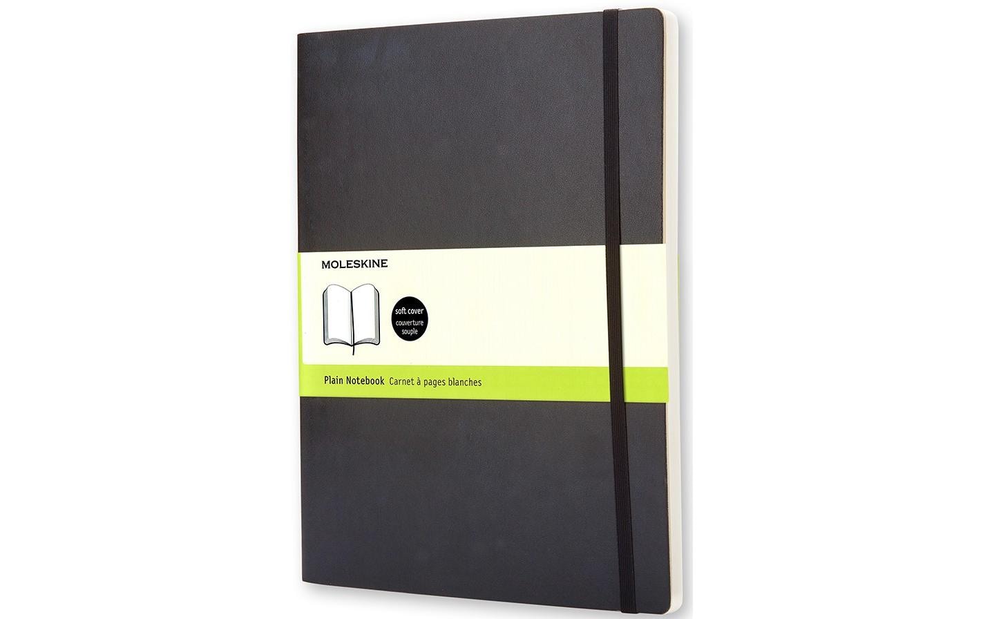 Moleskine Notizbuch, 190 × 250 mm, blanko, Fadenheftung, Softcover, 192 Seiten, 70 g/m² – schwarz