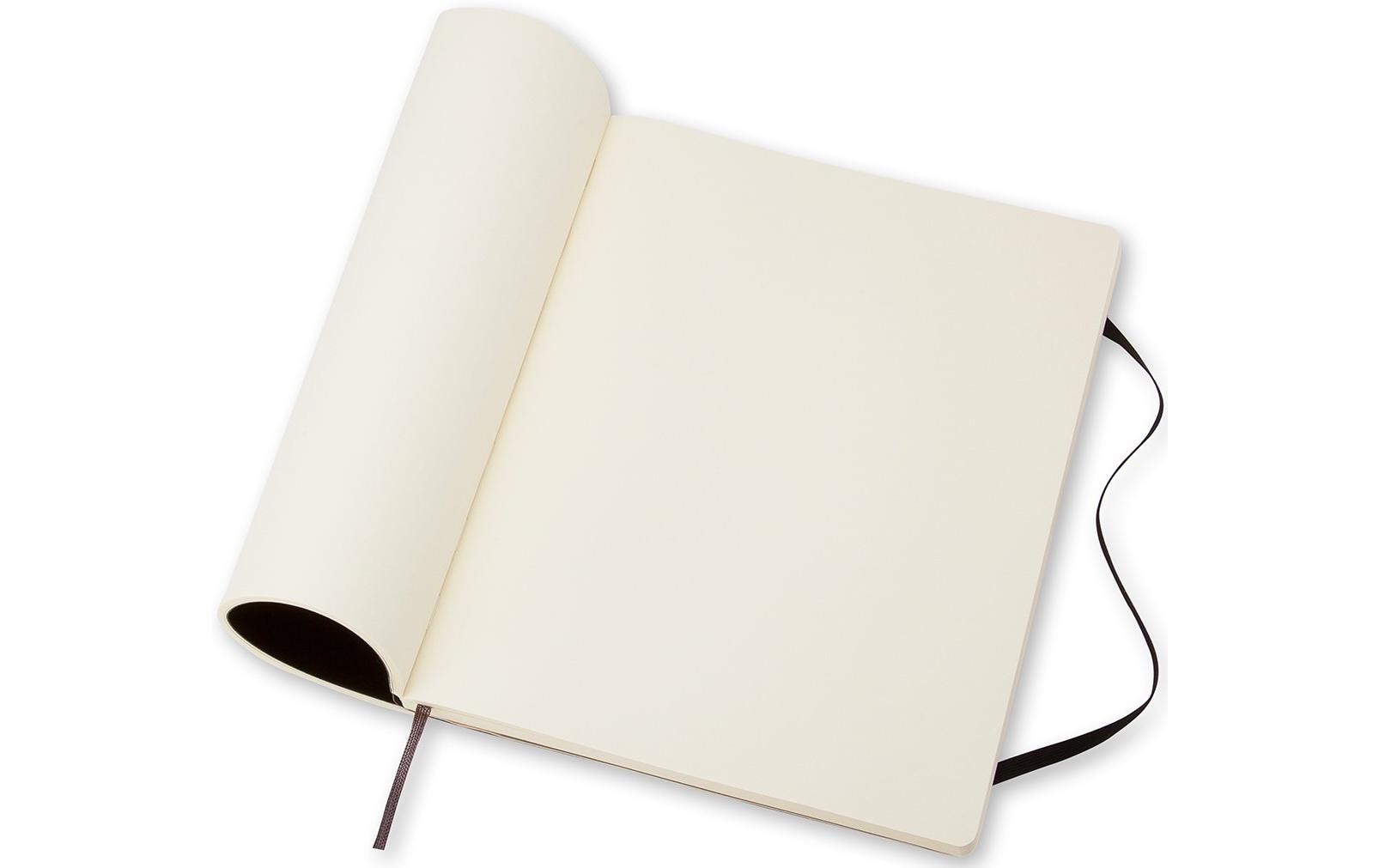 Moleskine Notizbuch, 190 × 250 mm, blanko, Fadenheftung, Softcover, 192 Seiten, 70 g/m² – schwarz