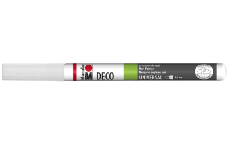Marabu Acrylmarker – 1–2 mm, weiss, 1 Stück, schnelltrocknend