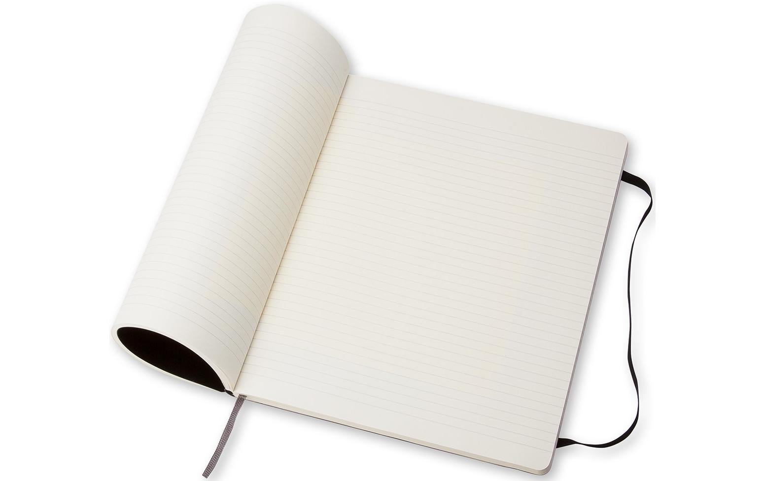 Moleskine Notizbuch, 190 × 250 mm, liniert, Fadenheftung, Softcover, 192 Seiten, 70 g/m² – schwarz
