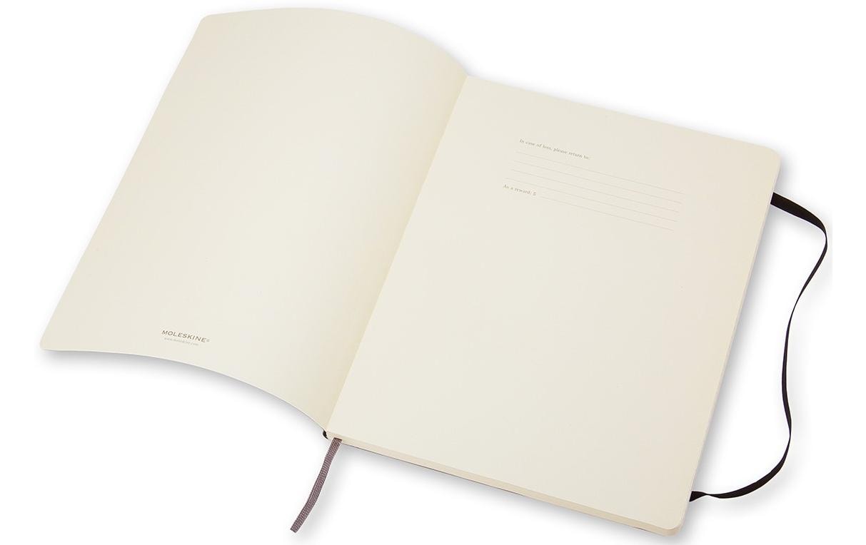 Moleskine Notizbuch, 190 × 250 mm, liniert, Fadenheftung, Softcover, 192 Seiten, 70 g/m² – schwarz