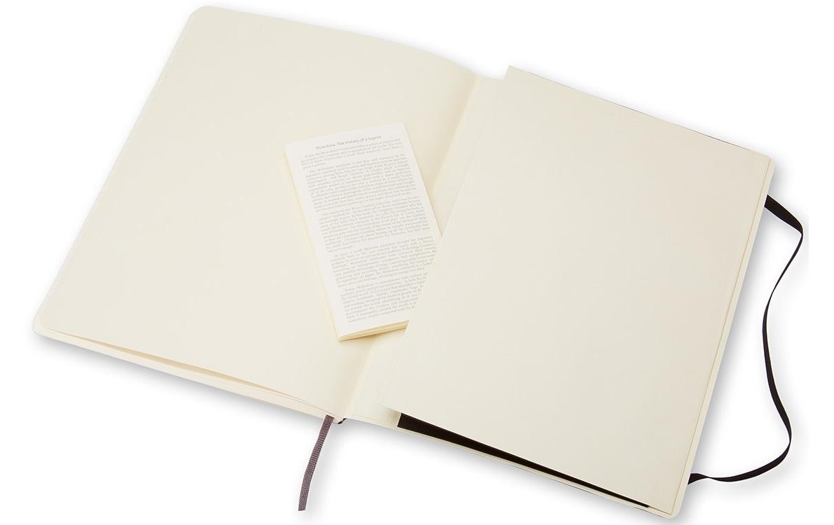 Moleskine Notizbuch, 190 × 250 mm, liniert, Fadenheftung, Softcover, 192 Seiten, 70 g/m² – schwarz
