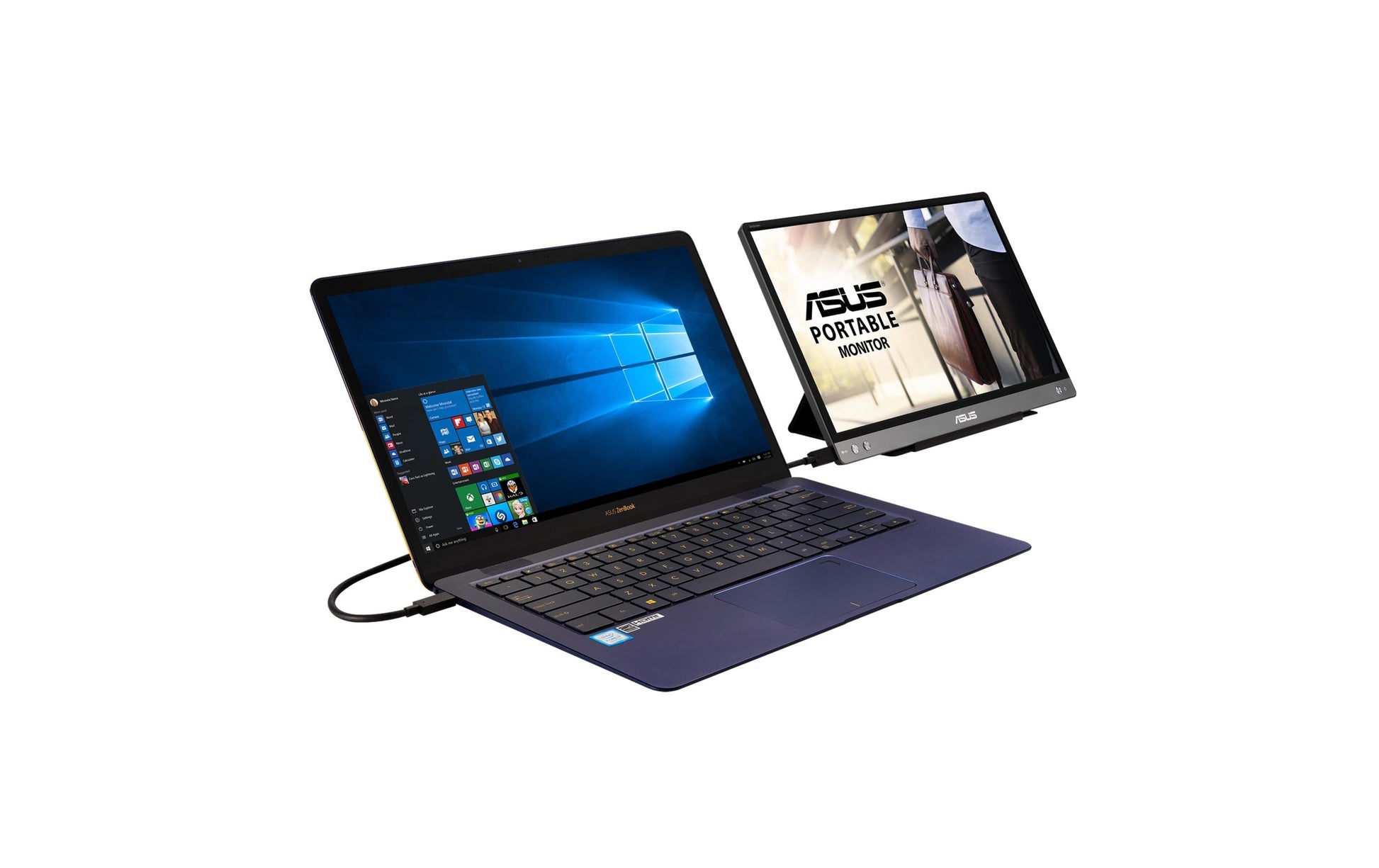 ASUS ZenScreen MB14AC – Portabler Monitor, 14", 1920 × 1080 (Full HD), USB, Grau