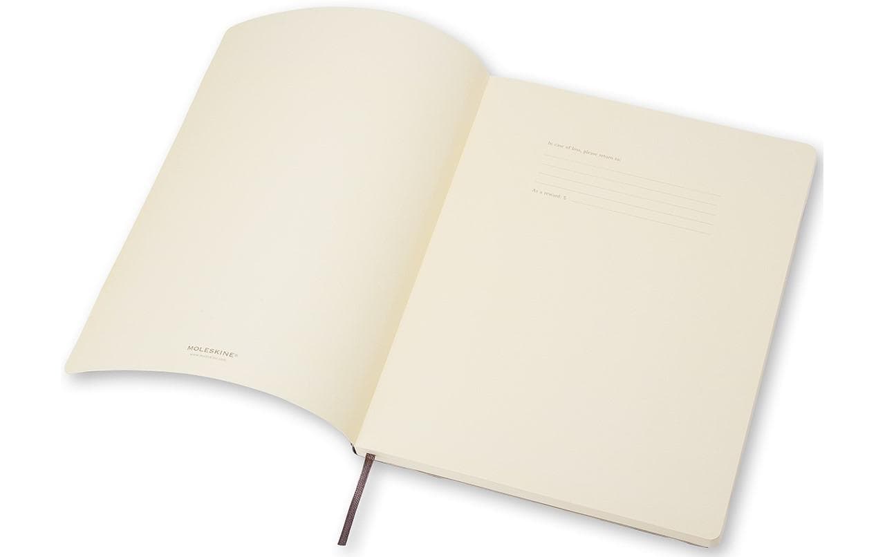 Moleskine Notizbuch, 190 × 250 mm, kariert, Fadenheftung, Softcover, 192 Seiten, 70 g/m² – schwarz
