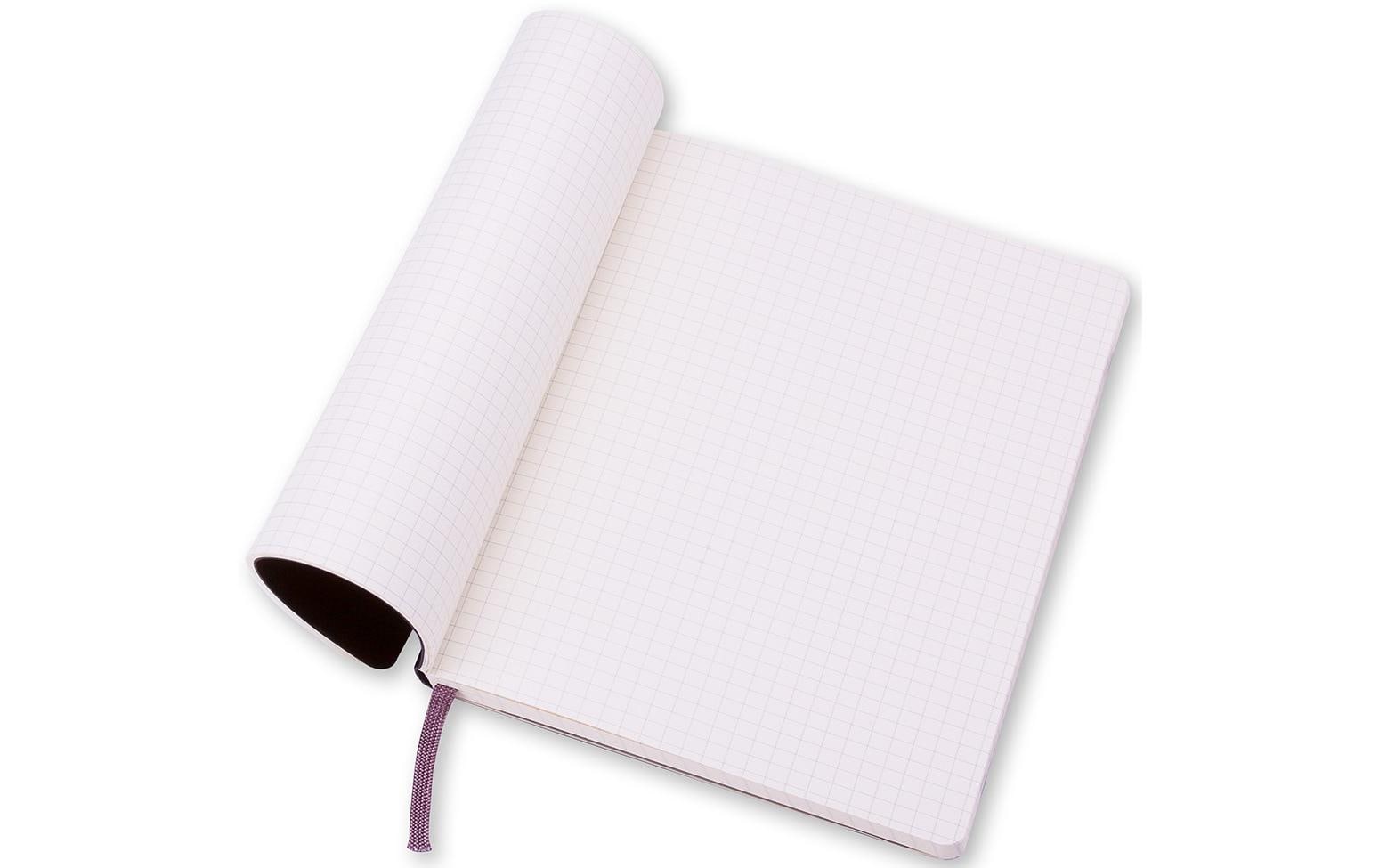 Moleskine Notizbuch, 190 × 250 mm, kariert, Fadenheftung, Softcover, 192 Seiten, 70 g/m² – schwarz