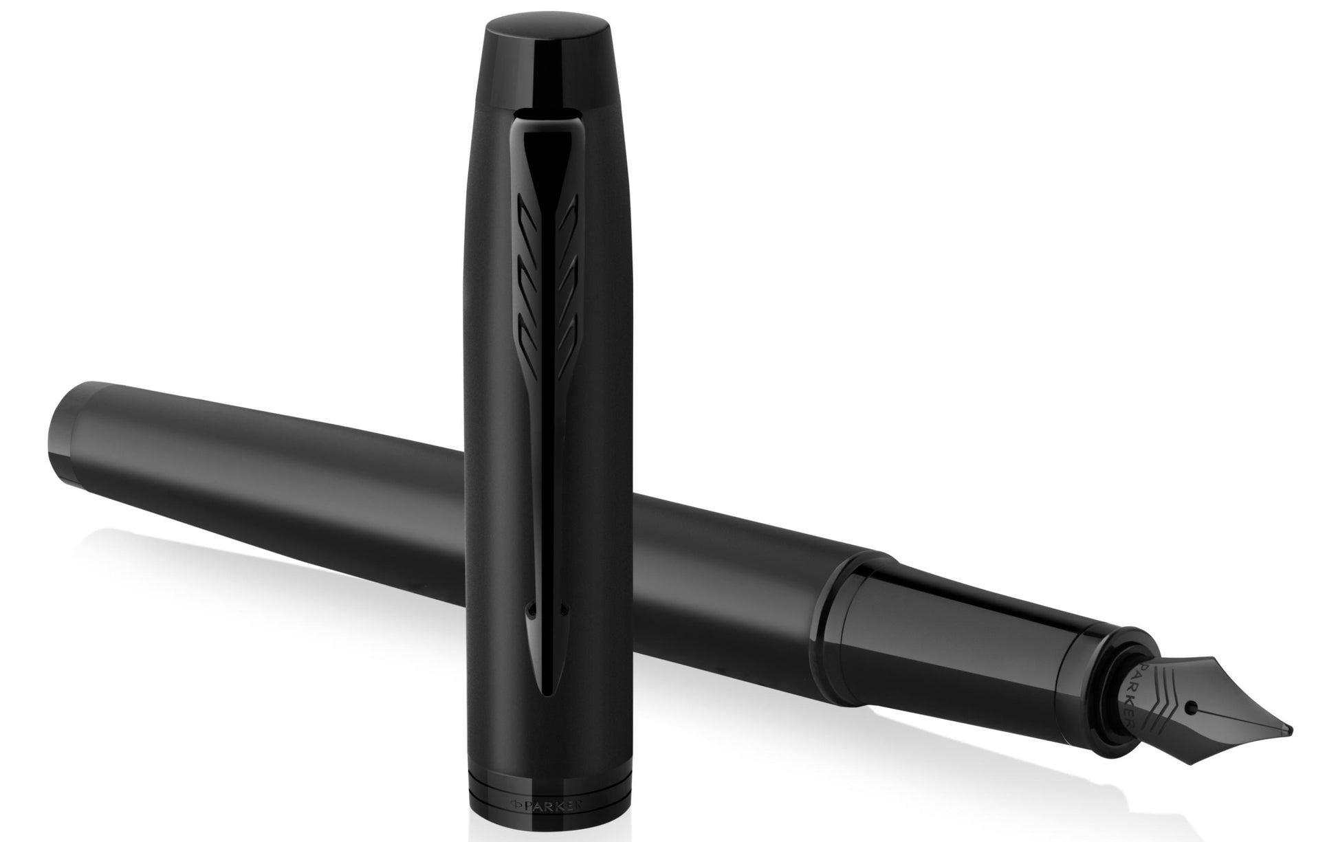 Parker IM Achromatic – Federspitze F – für Rechts- & Linkshänder – schwarz, blau – Patronen
