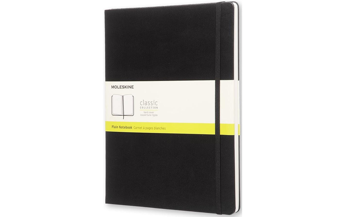 Moleskine Notizbuch, 190 × 250 mm, blanko, Fadenheftung, Hardcover, 192 Seiten, 70 g/m² – schwarz