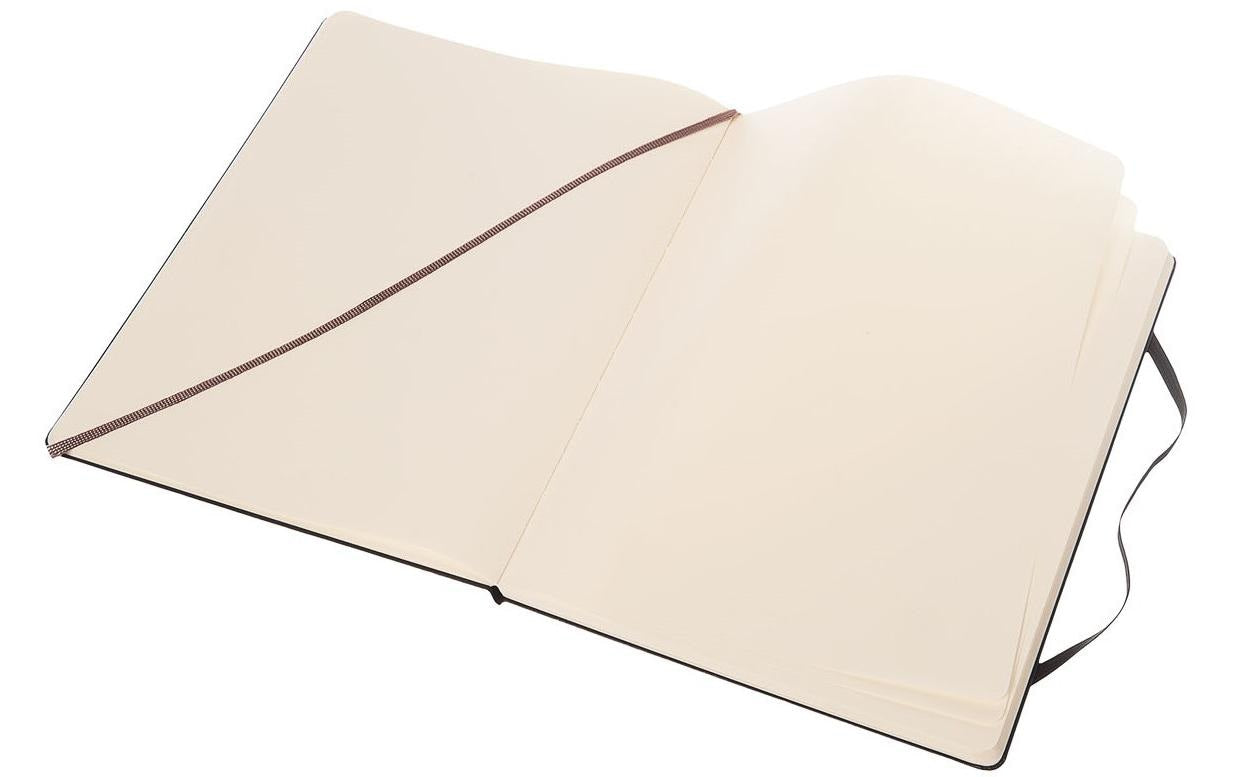 Moleskine Notizbuch, 190 × 250 mm, blanko, Fadenheftung, Hardcover, 192 Seiten, 70 g/m² – schwarz