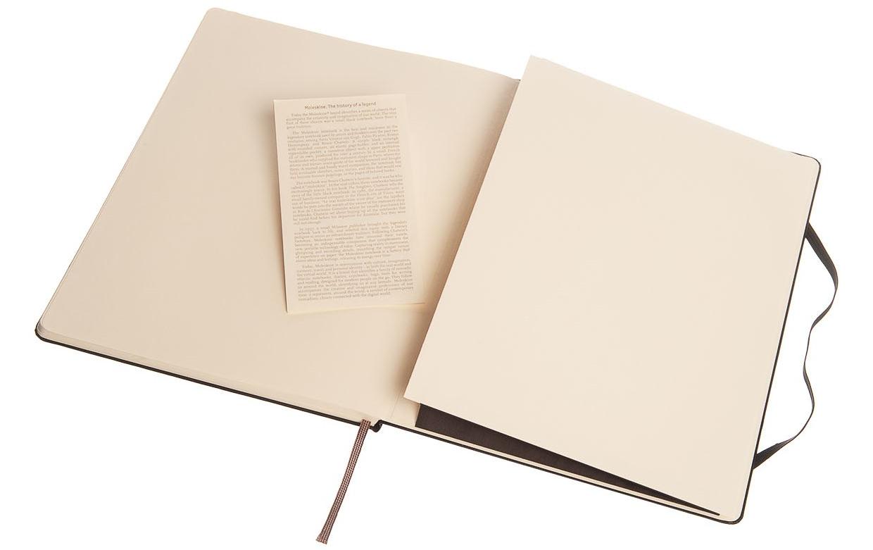 Moleskine Notizbuch, 190 × 250 mm, blanko, Fadenheftung, Hardcover, 192 Seiten, 70 g/m² – schwarz