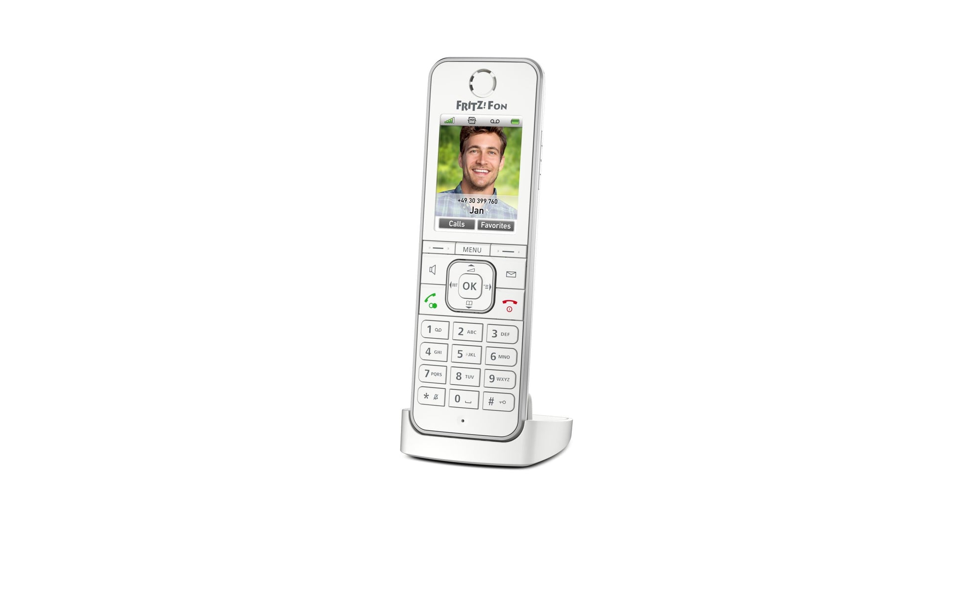 FRITZ! AVM FRITZFon C6 – DECT-Telefon nur Mobilteil, mit Anrufbeantworter, Freisprechen, für FRITZBox/DECT-Basisstation, weiss