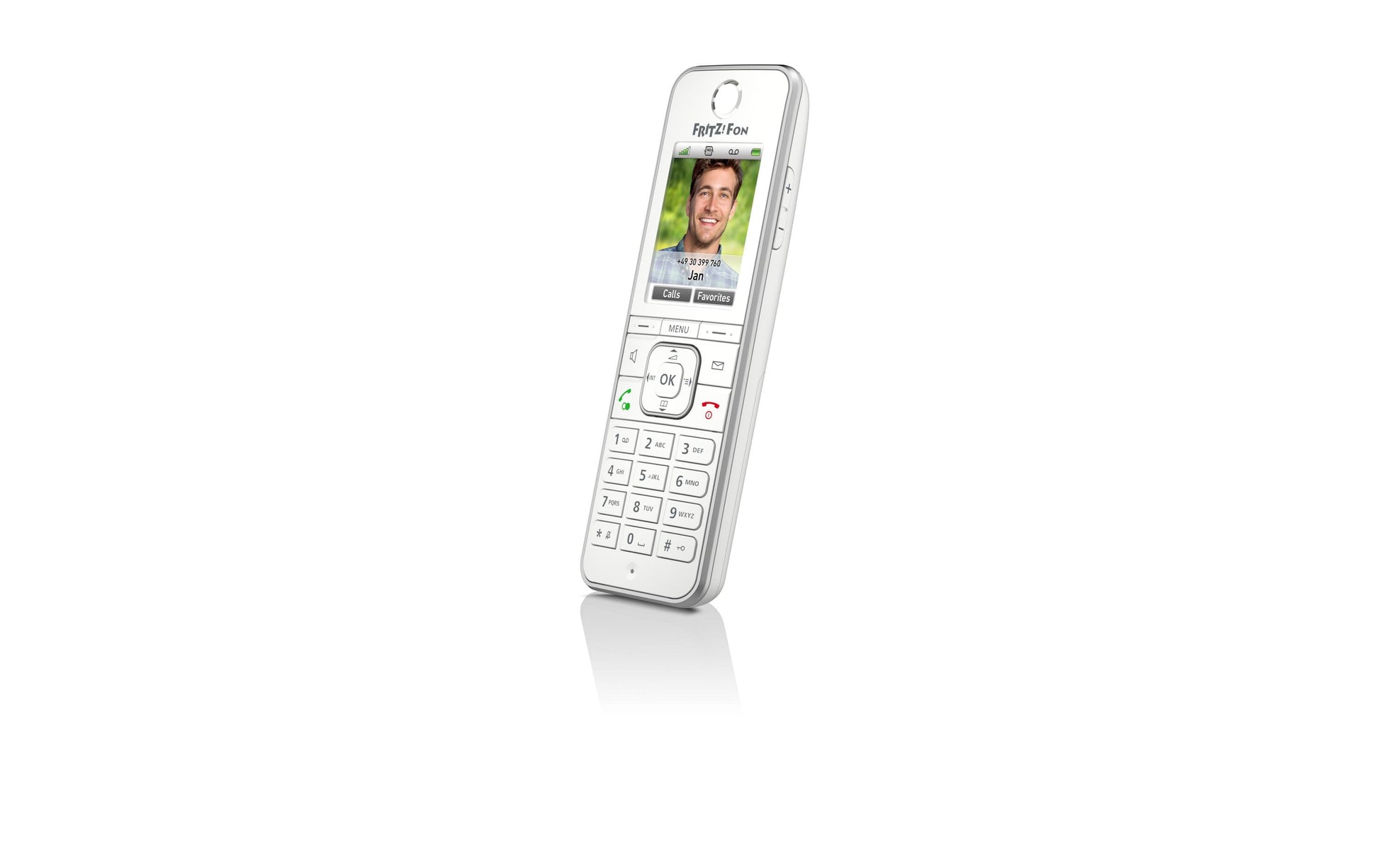 FRITZ! AVM FRITZFon C6 – DECT-Telefon nur Mobilteil, mit Anrufbeantworter, Freisprechen, für FRITZBox/DECT-Basisstation, weiss