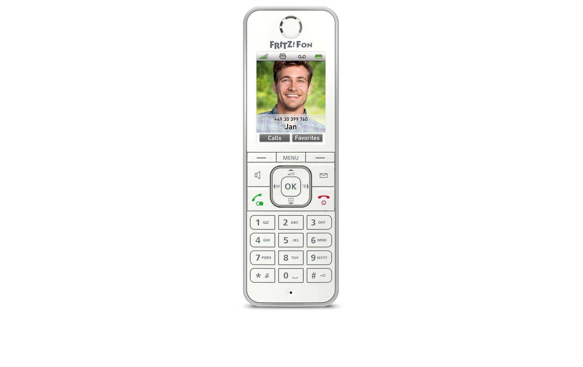 FRITZ! AVM FRITZFon C6 – DECT-Telefon nur Mobilteil, mit Anrufbeantworter, Freisprechen, für FRITZBox/DECT-Basisstation, weiss
