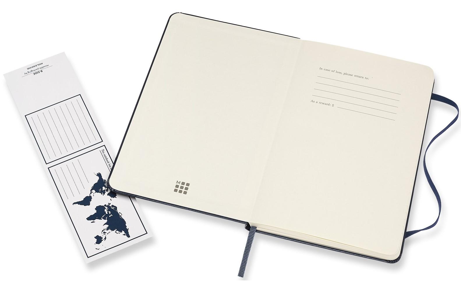 Moleskine Notizbuch – 115 × 180 mm – liniert – 208 Seiten – Hardcover, Gummiband, Tasche, blau