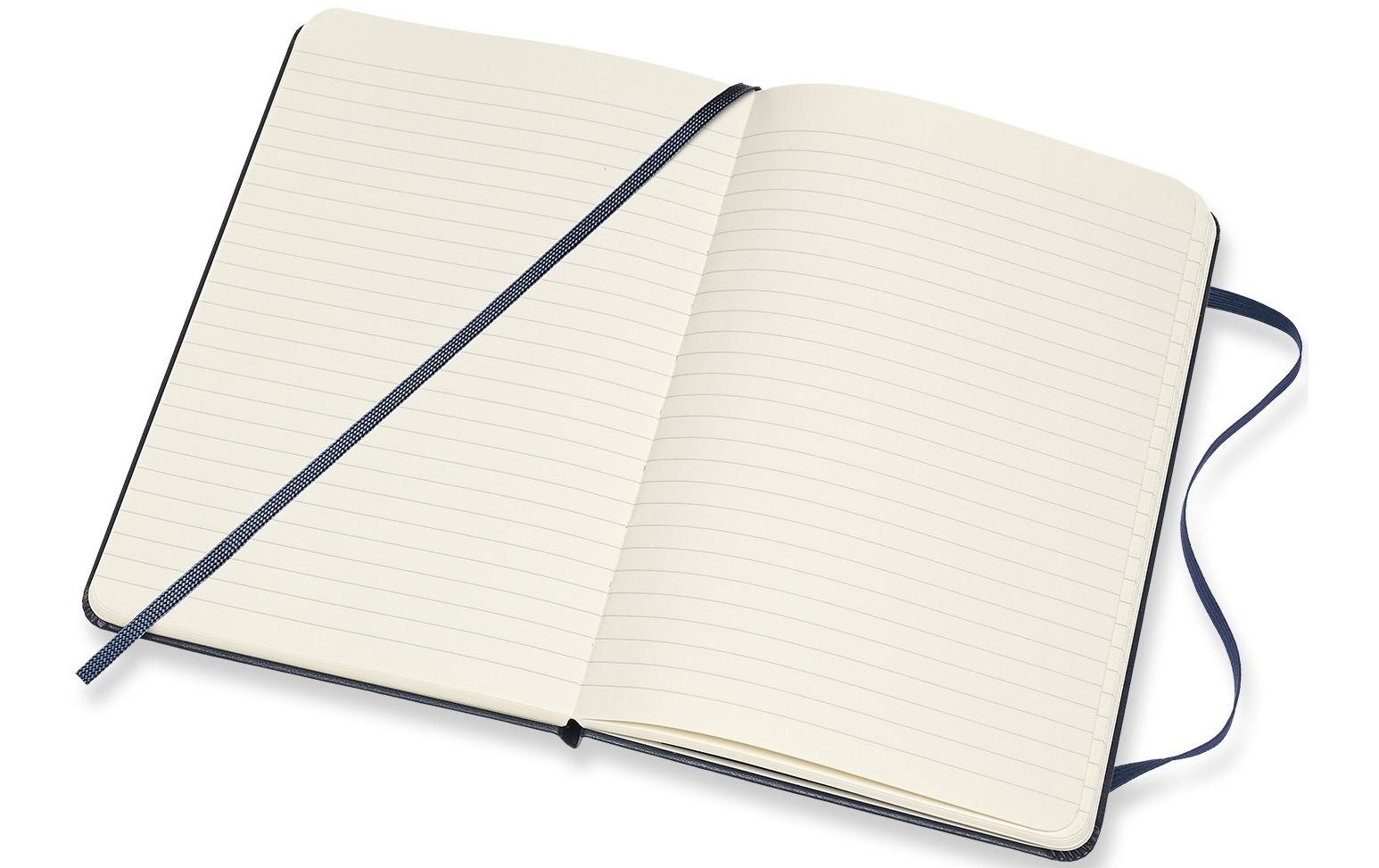 Moleskine Notizbuch – 115 × 180 mm – liniert – 208 Seiten – Hardcover, Gummiband, Tasche, blau