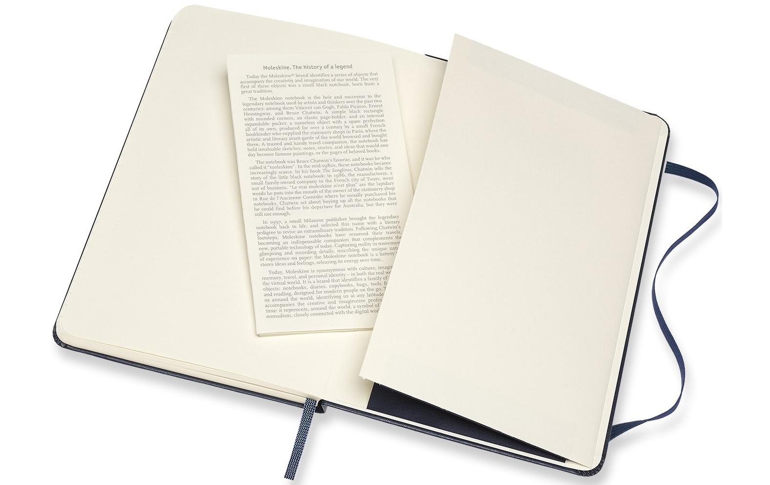 Moleskine Notizbuch – 115 × 180 mm – liniert – 208 Seiten – Hardcover, Gummiband, Tasche, blau