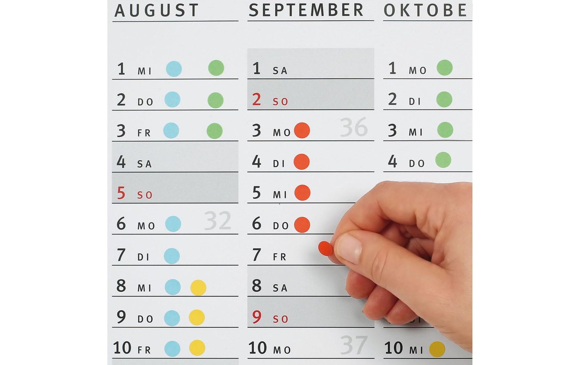 HERMA Haftetiketten – Ø 8 mm, permanent, rot, Bogen 111 × 170 mm, 32 Blätter (5'632 Stk.)