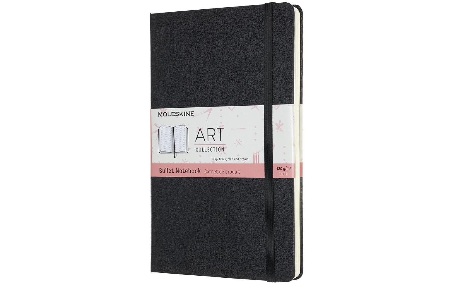Moleskine Notizbuch, A5, punktkariert, Fadenheftung, Hardcover, 160 Seiten, 120 g/m² – schwarz