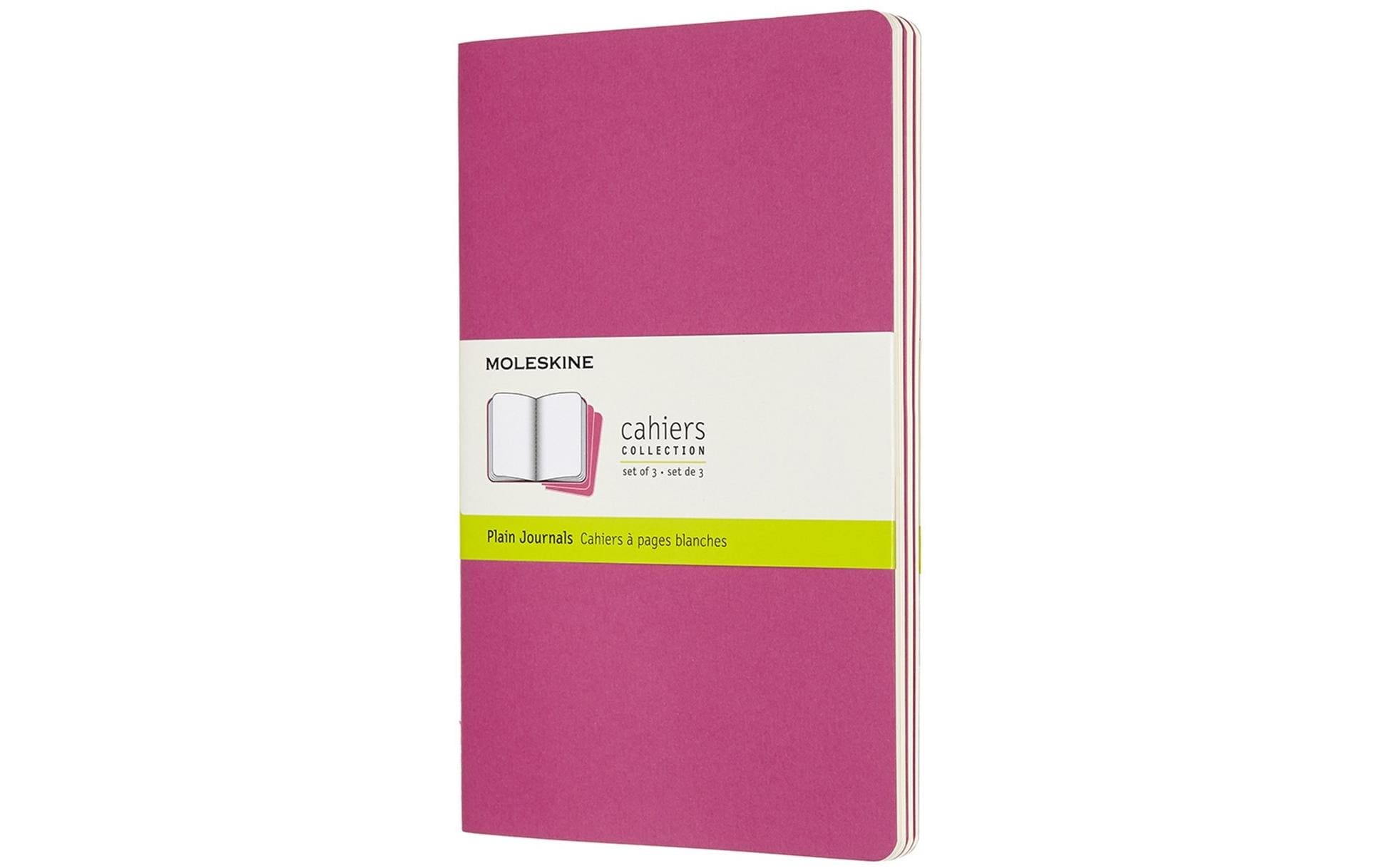 Moleskine Notizheft – 130 × 210 mm – perforiert, Innentasche, sichtbare Fadenheftung, pink, FSC, 3 Stück