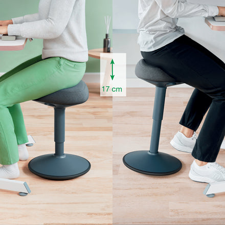 Leitz Hocker Ergo Active – Sitzhöhe 46 cm, 110 kg, Dunkelgrau