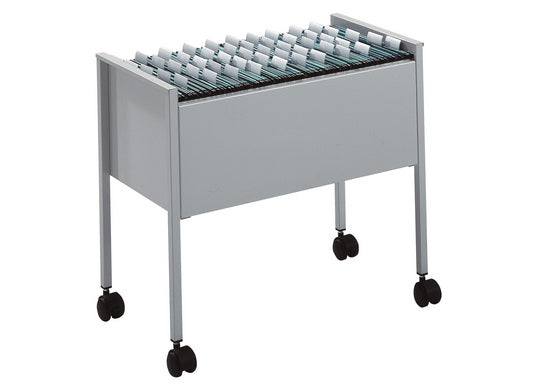 Durable Hängemappenwagen – für 80 Hängemappen A4, mit Rollen (2 feststellbar), 655 × 592 × 368 mm, silber, Sta