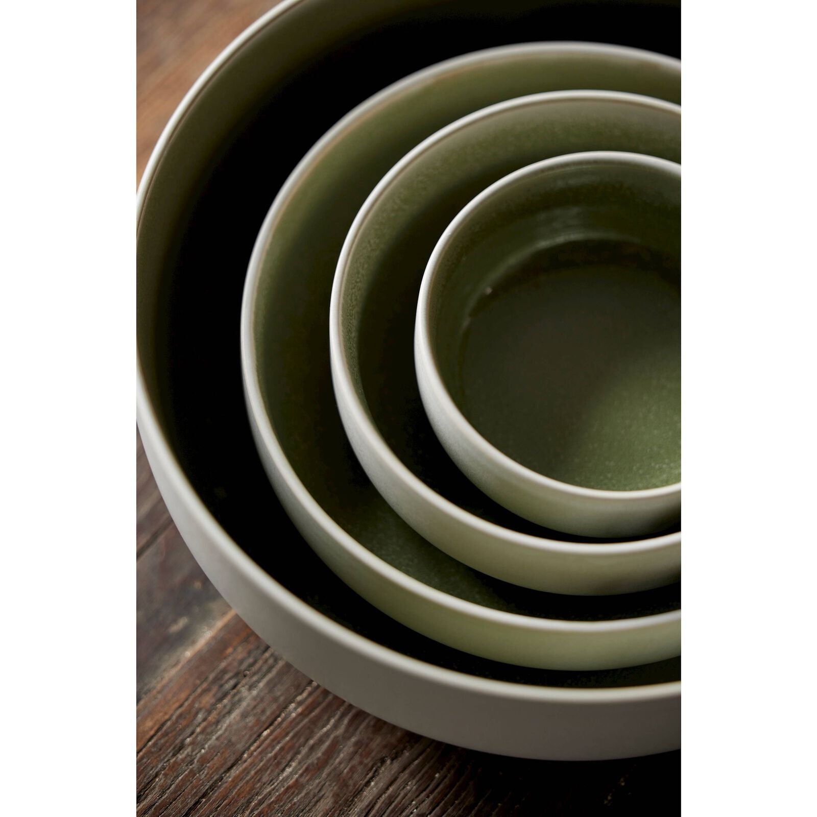 Studio Round Schale – Ø 11 cm, Steingut, Dunkelgrün, spülmaschinenfest, mikrowellengeeignet