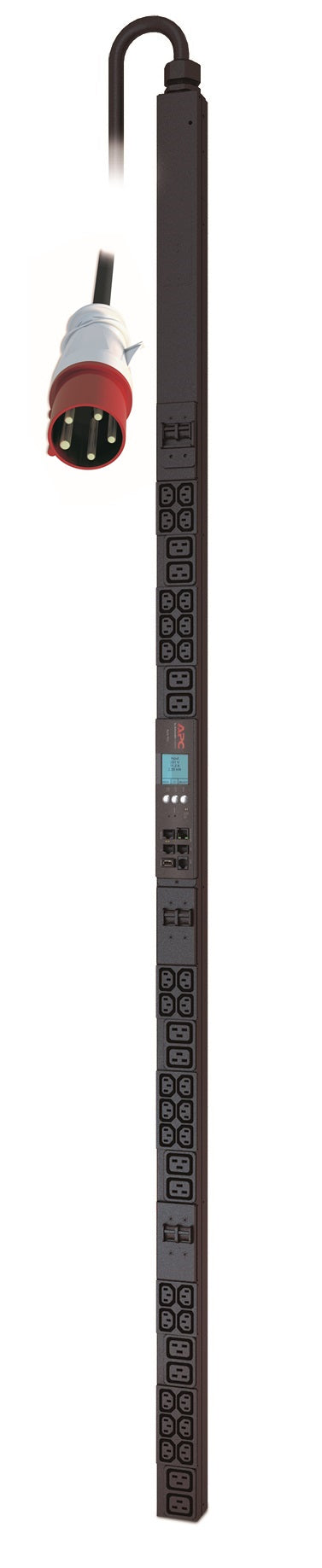 APC Rack PDU 2G – Rack-PDU Metered, 3-phasig, 30× IEC C13 + 12× IEC C19, Stecker IEC 60309, 0U vertikal