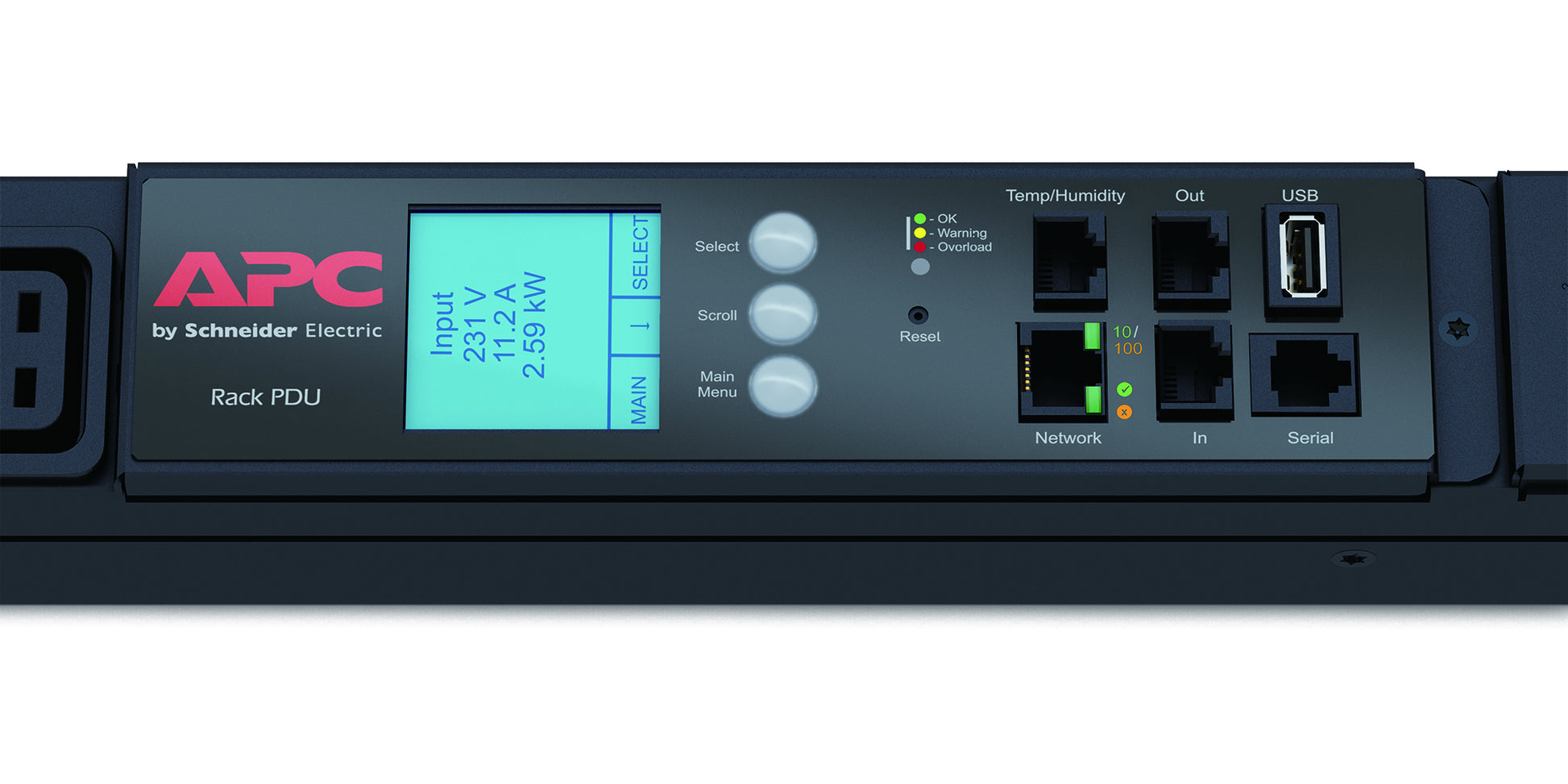 APC Rack PDU 2G – Rack-PDU Metered, 3-phasig, 30× IEC C13 + 12× IEC C19, Stecker IEC 60309, 0U vertikal