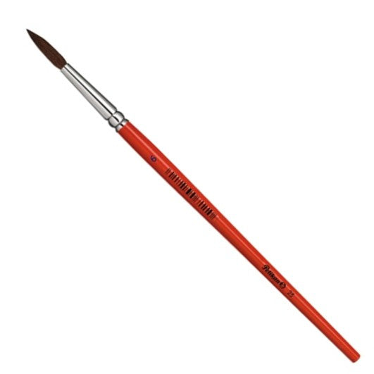 Pelikan Pinsel – Rundpinsel, Grösse 6, 4,5 mm, Ponyhaar, Orange, 1 Stück, FSC-Holz