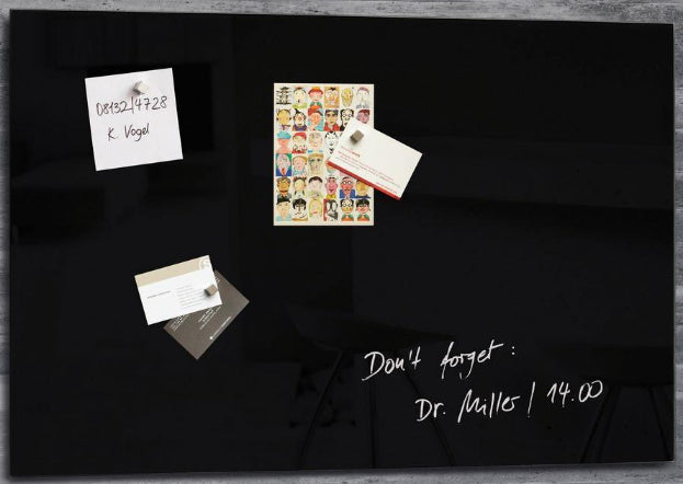 Sigel Whiteboard – 60 × 40 cm, Glas, magnetisch, Wandmontage, inkl. Magnete, Montagesatz