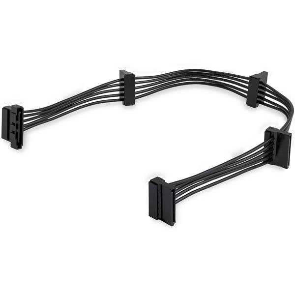 StarTech.com SATA-Power-Splitter Stromkabel – SATA 15-Pin zu 4× SATA, 0,4 m, schwarz