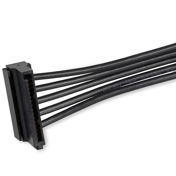 StarTech.com SATA-Power-Splitter Stromkabel – SATA 15-Pin zu 4× SATA, 0,4 m, schwarz