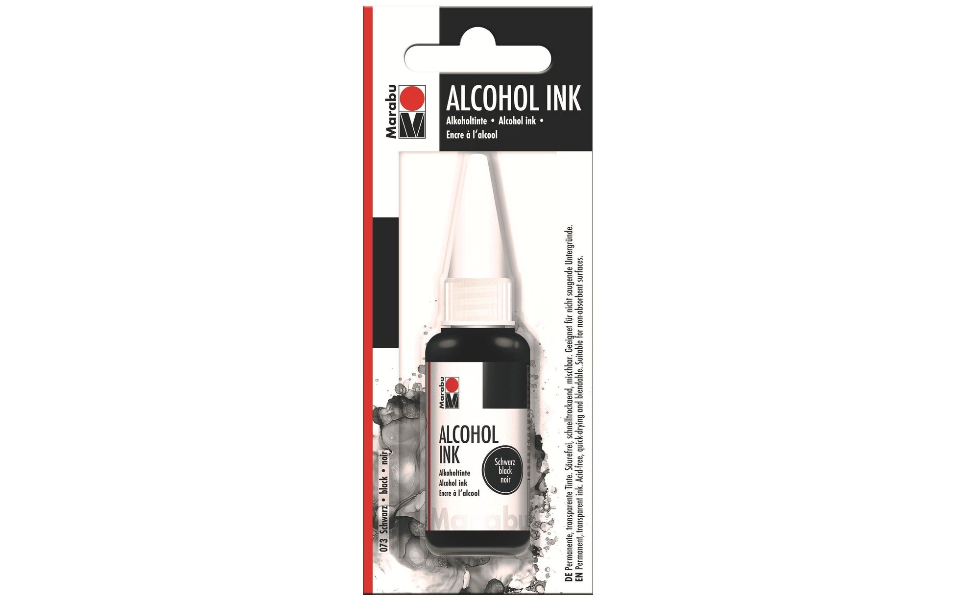 Marabu Alkoholtinte – Schwarz, schnelltrocknend – 20 ml