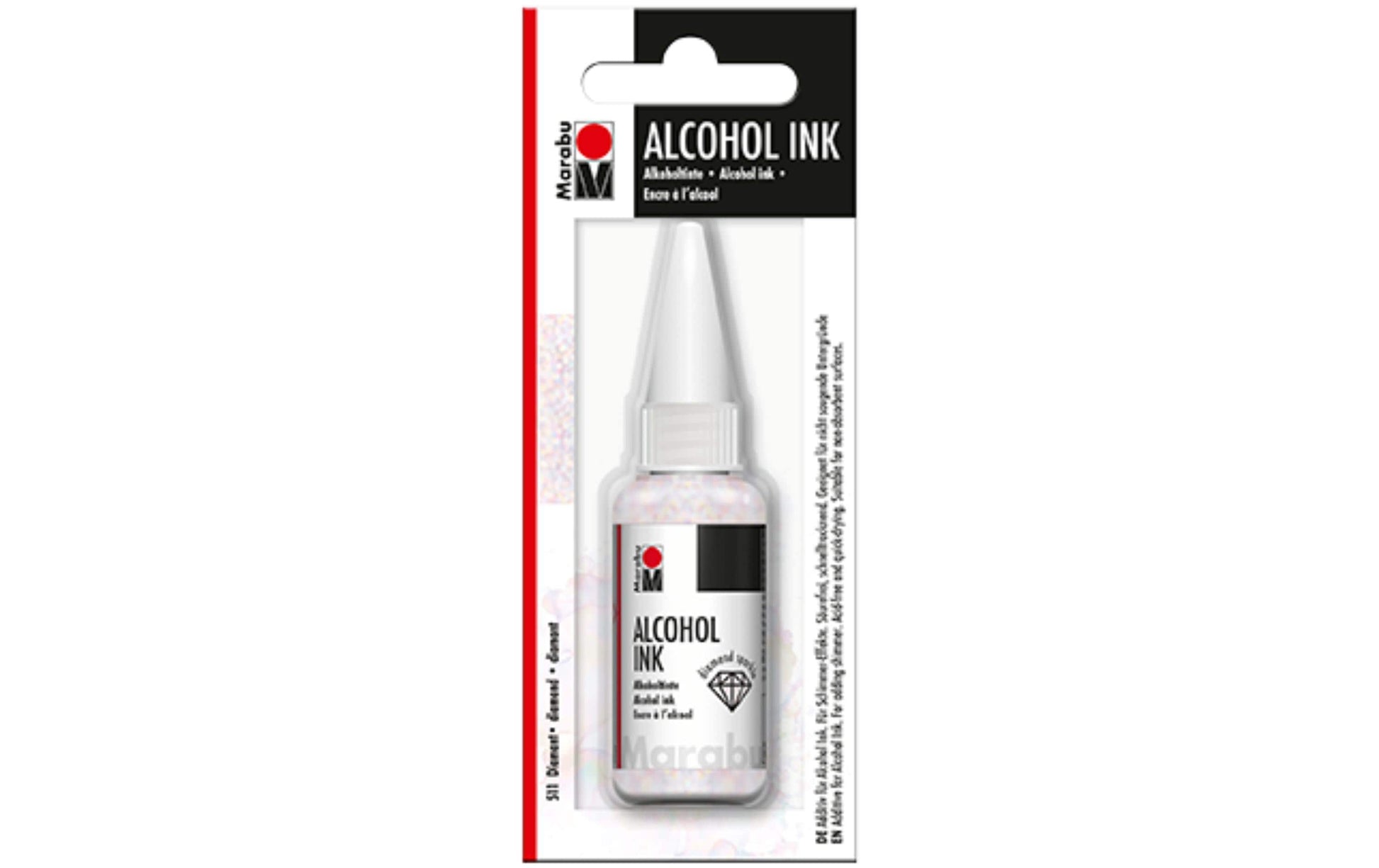 Marabu Alcohol Ink Diamant Alkoholtinte – Silber 511, Perlglanz, schnelltrocknend – 20 ml