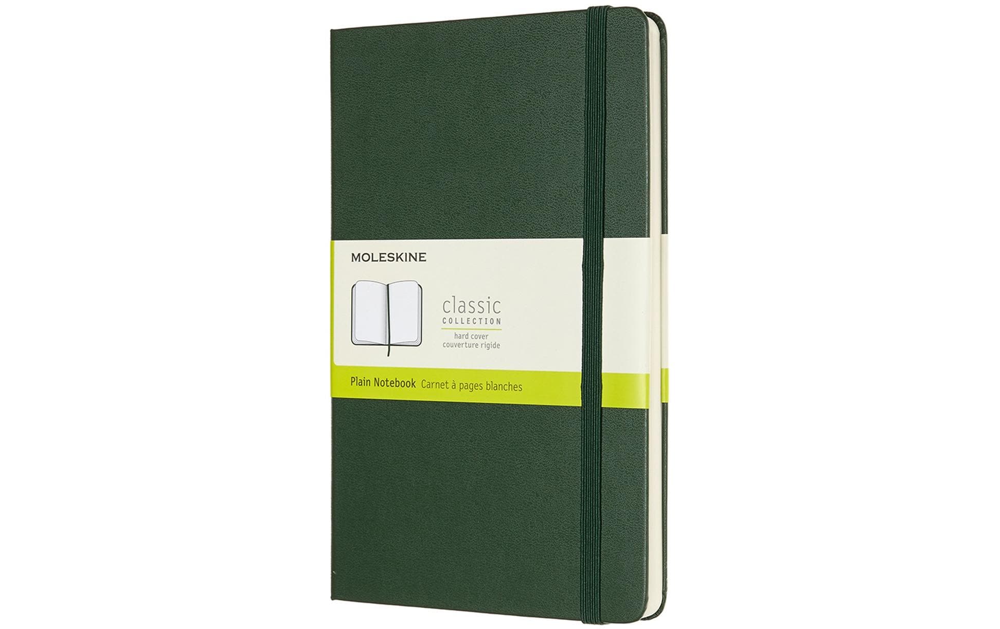 Moleskine Notizbuch – 13 × 21 cm, blanko, 240 Blatt, 70 g/m², Hardcover, grün