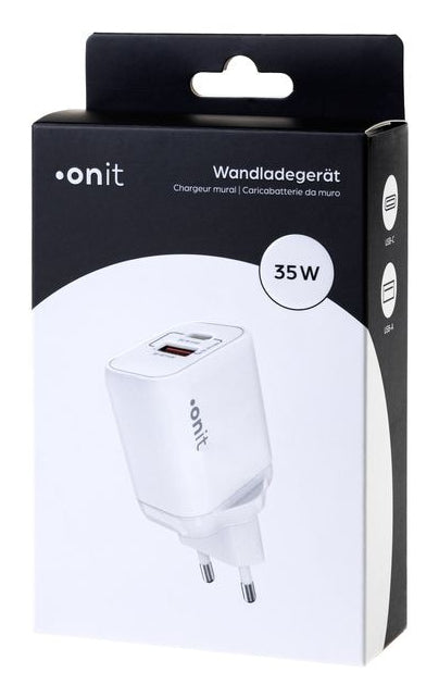ONIT F02794 USB-Ladegerät 35 W – USB-C×1, USB-A×1 – PD 3.0, PPS, QC 3.0, GaN
