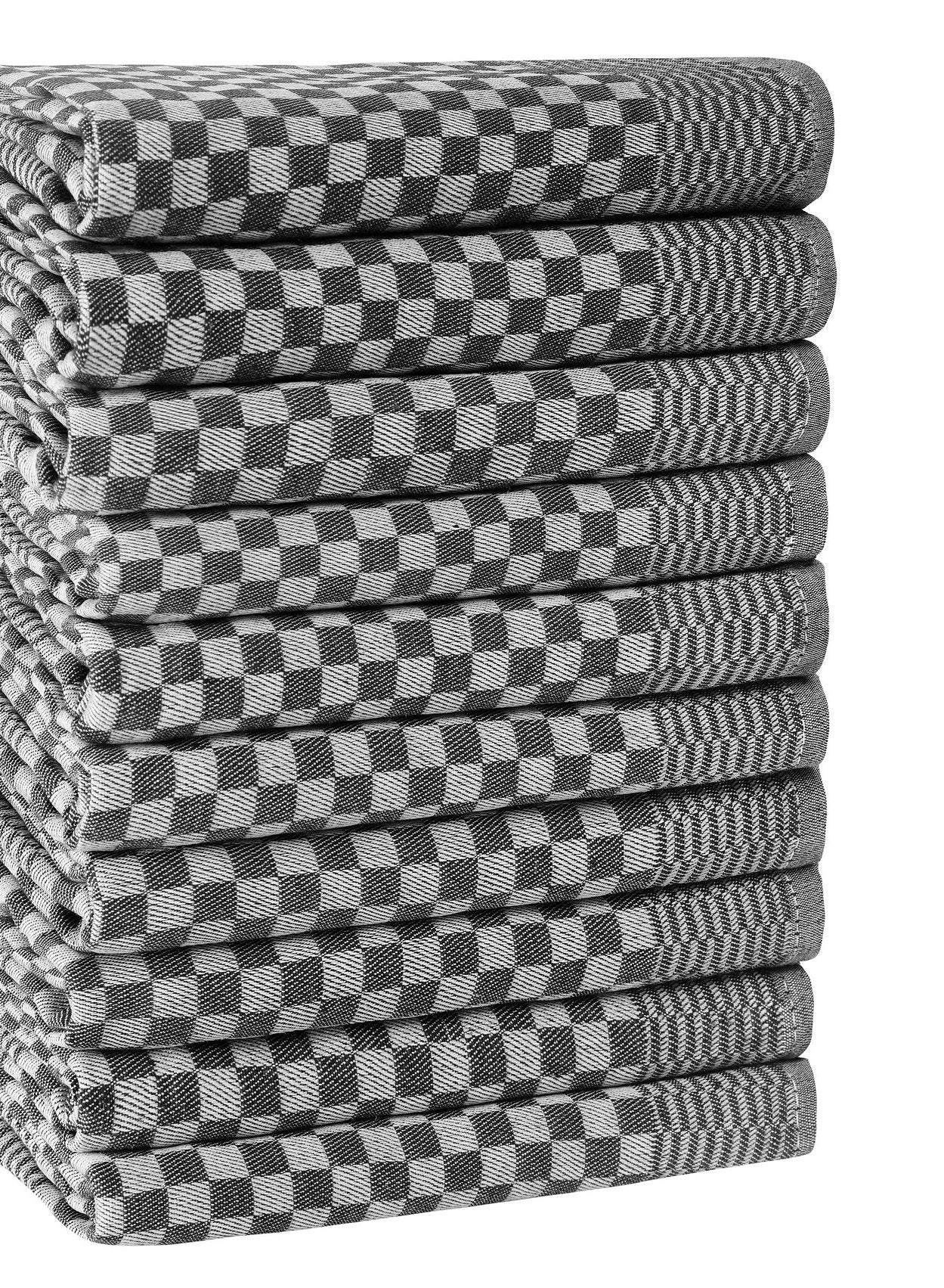 Hermia Geschirrtücher 10er-Set, 40 × 60 cm, Baumwolle/Polyester, Anthrazit