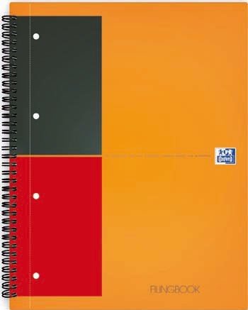 Oxford Collegeblock, 80 Blatt, 4-fach gelocht, perforiert, 80 g/m² – Orange, für SCRIBZEE App