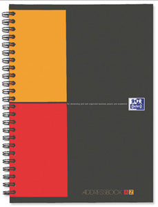 Oxford Adressbuch A5, Spiralbindung, Softcover, 72 Seiten, 80 g/m² – Grau
