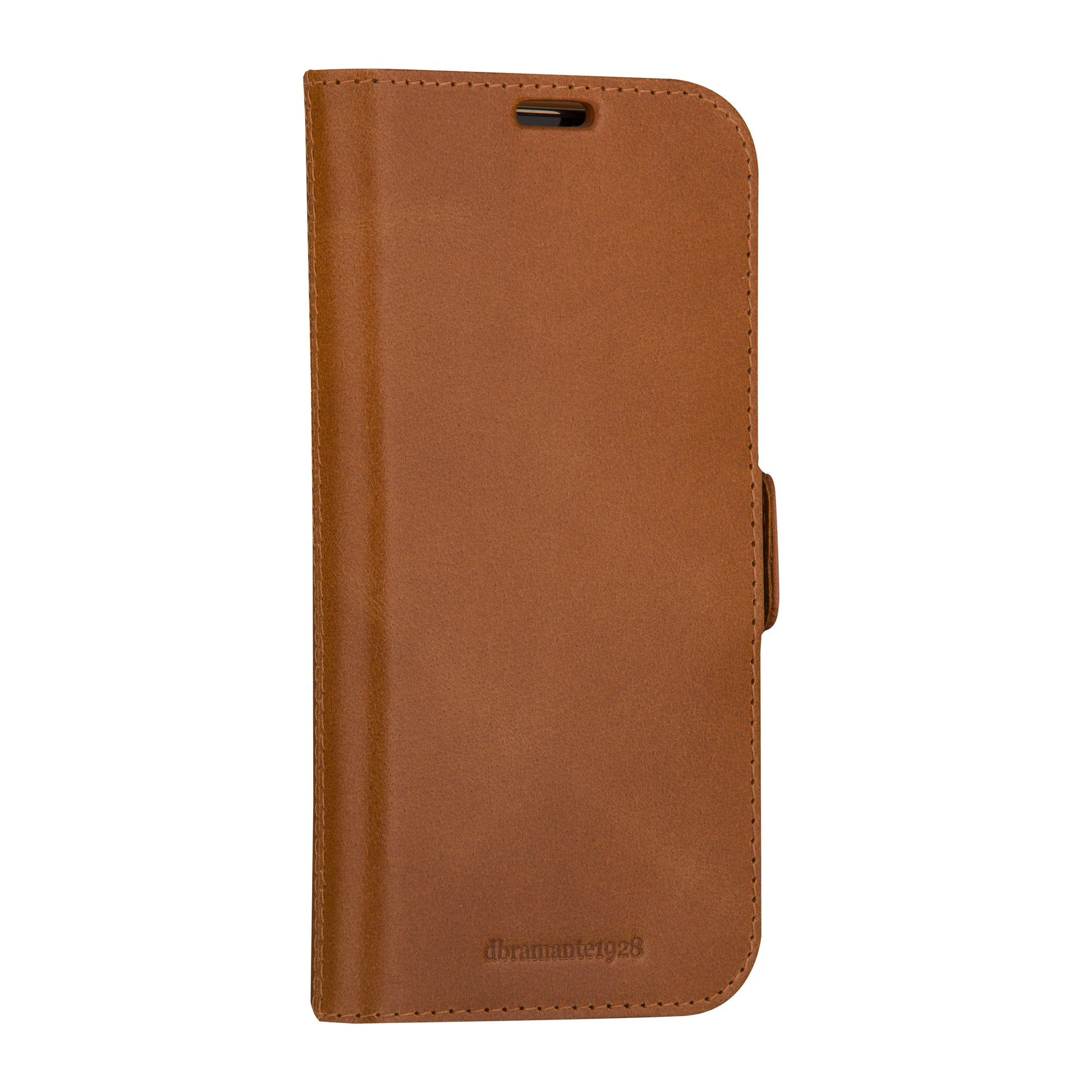 dbramante1928 Copenhagen Wallethülle – für Apple iPhone 15 Pro, mit Ständer, 3 Kartenfächer, Leder, Braun