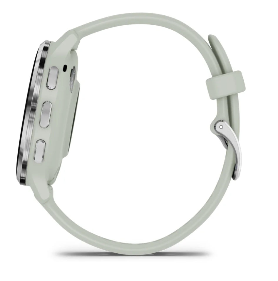 Garmin Venu 3S – Smartwatch – 41 mm, 1,2", GPS, WLAN, AMOLED, Gorilla Glass, 50 m, Salbeigrau/Silber