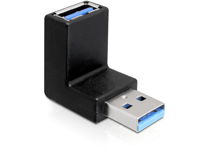 DeLOCK USB-Adapter USB-A auf USB-A – USB 3.2 Gen 1 (5 Gbit/s) – Abgewinkelt – Schwarz