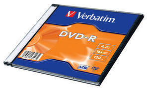 Verbatim DVD-R 4,7 GB – 16×, matt-silberne Oberfläche, Slimcase