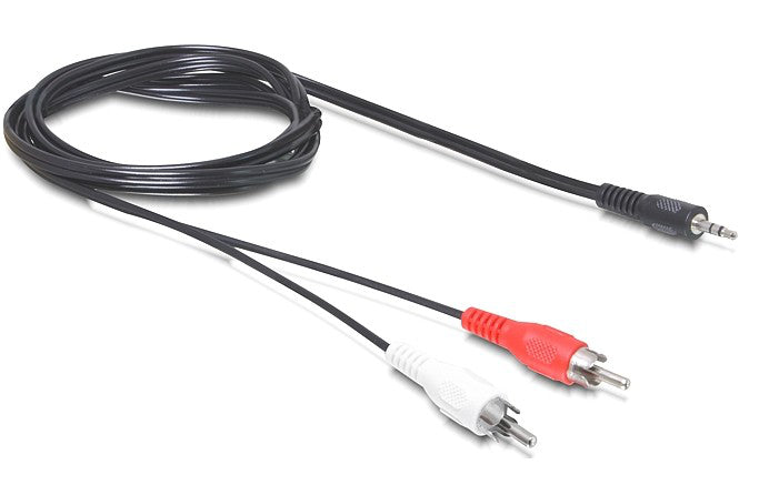 DeLOCK 3,5-mm-auf-2×-Cinch-Adapterkabel – Stecker–Stecker – 5 m