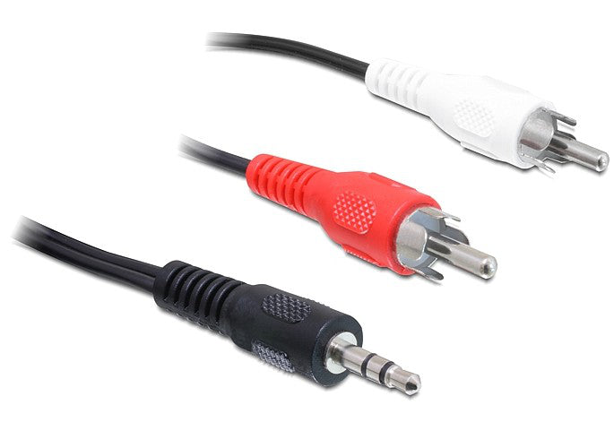 DeLOCK 3,5-mm-auf-2×-Cinch-Adapterkabel – Stecker–Stecker – 5 m